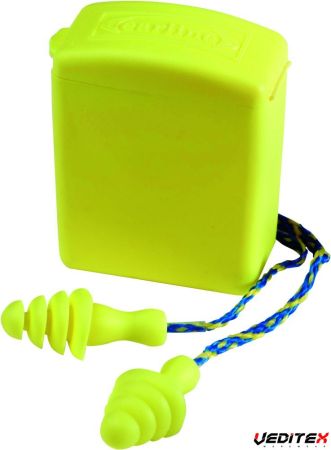 Bouchon anti-bruit EARLINE en elastomère cordés 30dB