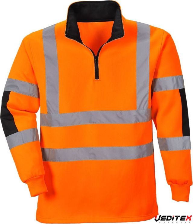 Portwest B308 Xenon Hi-Vis Rugby Shirt (1/4 ZIP) : Hi-Vis Apparel | G&S