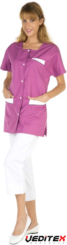 Blouse De Travail Femme En Coton - 3 Poches Pratiques - Idéale Cuisine, Laboratoire, Esthétique