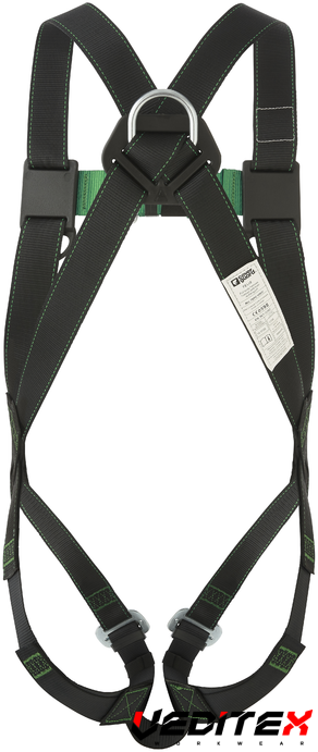 Harnais De Sécurité Antichute Kratos 1 Point - Noir/vert - Taille Universelle