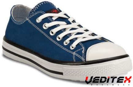 Chaussure de sécurité basse en tissu bleu type converse S1P SRC - BLUES LOW