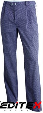 Pantalon de cuisine à plis taille élastiquée en pied de poule