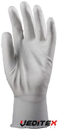 Gants de protection polyamide blanc, paume enduit PU blanc, antistatique
