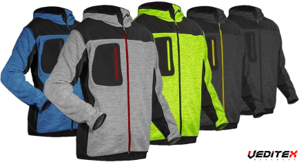 Veste de travail, sweater bi-matière 380 g/m2, Bora- 5BOR