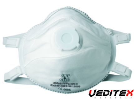 Demi-masque avec barrette nasale réglable en aluminium - FFP3 NR D SL