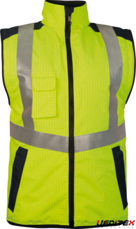 Gilet sans manches Haute Visibilité zone ATEX