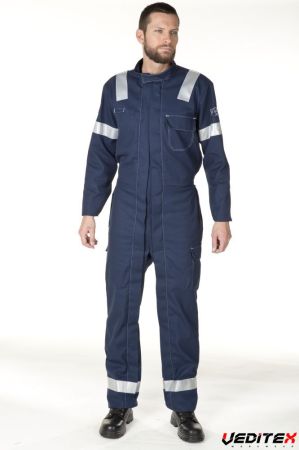 Combinaison multirisques ATEX avec bandes réfléchissantes, zip total QUICK TECHPROTECT - TECHQK88BR