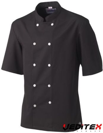 Veste de cuisine manches courtes noire - BLACK