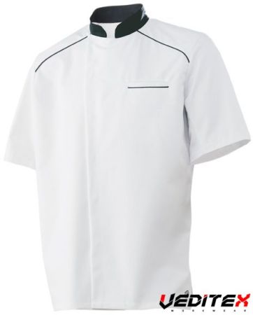 Veste de cuisine manches courtes avec col et liseré contrasté NEOSPIRIT