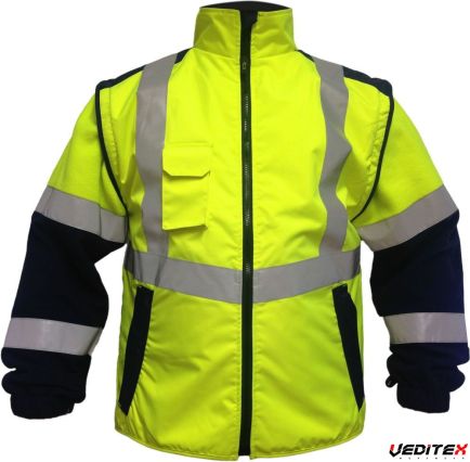 Gilet de froid manches amovibles haute visibilité CLASSE 2 