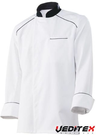 Veste de cuisine manches longues avec col et liseré contrasté NEOSPIRIT