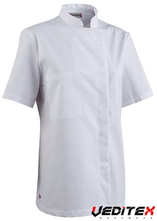 Veste de cuisine femme manches courtes col officier - BUSI