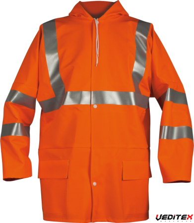 Veste de pluie haute visibilité enduction PVC souple, 310 g/ m2