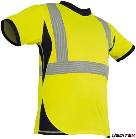 Tee shirt haute visibilité ultra léger col en V, UPF 20+
