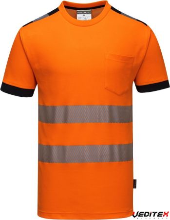 Tee- shirt haute visibilité col rond, poche poitrine UPF 35+  T181