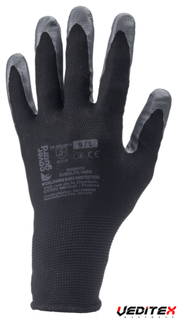 Gant de protection polyester noir enduction nitrile - 4.1.2.1.X.