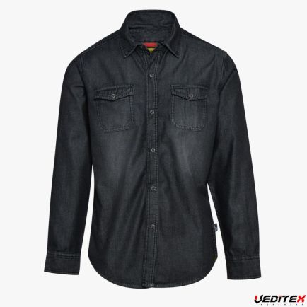Chemise de travail en denim stone 100% coton