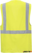 Gilet haute visibilité avec fermeture éclair zip, multi poches-S476