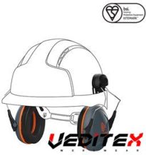 Coquilles antibruit Sonis montées sur casque