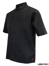Veste de cuisine noire manches courtes ECUMOIRE [ECUMOIRE]