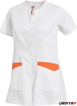 Blouse de travail femme manche courte cintrée