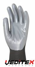 Gants de protection polyester noir, enduction nitrile