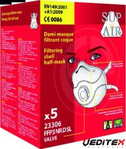 Demi masque filtrant coque - FFP3