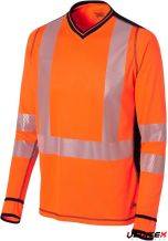 Tee-shirt manches longues haute visibilité col V - CLASSE 2