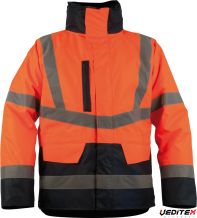 Parka haute visibilité doublure chaude fixe en ouate