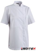 Veste de cuisine femme manches courtes col officier - BUSI [BUSI-ML]