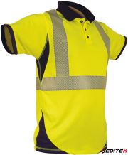 Polo manches courtes haute visibilité en fibre naturelle de bambou  UPF 40+