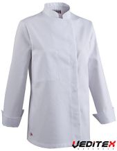 Veste de cuisine femme manches longues col officier - BUSI [3575]