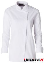 Veste de cuisine femme manches longues avec col et liseré contrasté NEOSPIRIT