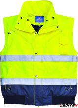Blouson bicolore fluo avec manches amovibles 3 en 1- C465