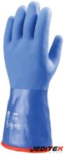 Gants PVC bleu anti-froid, 35 cm, doublure amovible