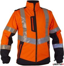 Veste softshell, haute visibilité, doublé polaire intérieure, version ISO20471
