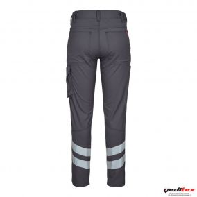Pantalon cargo bandes rétro réfléchissantes gris arrière