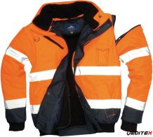 Blouson bicolore fluo avec manches amovibles 3 en 1- C465