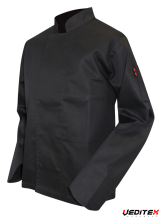 Veste de cuisine noire manches longues PASSOIRE [2137]
