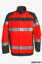 blouson rouge/gris foncé