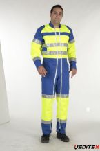 Combinaison double glissière coton/polyester, QUICK FLUOQK72AS [FLUOQK72AS]