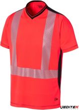 T-shirt manches courtes haute visibilité col V - CLASSE 2 