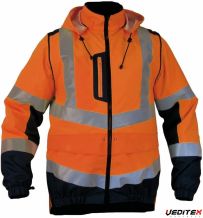 Blouson/gilet haute visibilité avec manches amovibles matelassées