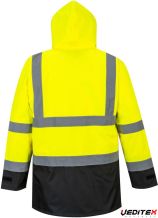 Parka dos jaune/noir