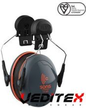 Coquilles antibruit Sonis montées sur casque [JSP-AEB030-0CY]
