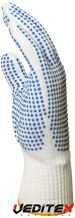 Gants polyamide tricoté, picots bleus 2 faces
