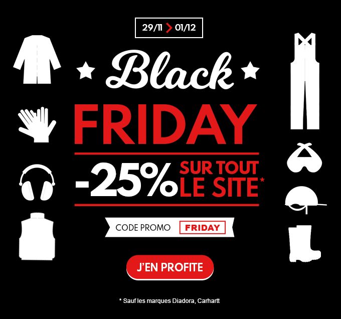 BLACK FRIDAY : 25% de remise avec le code promo FRIDAY